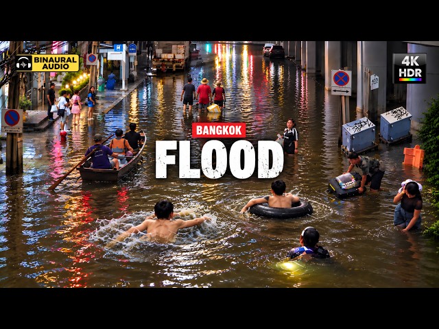 Bangkok Flood 2026 🇹🇭 Bangkok’s Worst-Hit Flood Zone Walk | 4K HDR • Binaural Audio 🎧