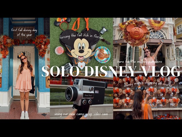 SOLO DISNEY VLOG🎃 first halloween disney day, forcing the fall itch, mickey pumpkins & springs popup