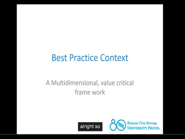 Session 11 Best Practice Context