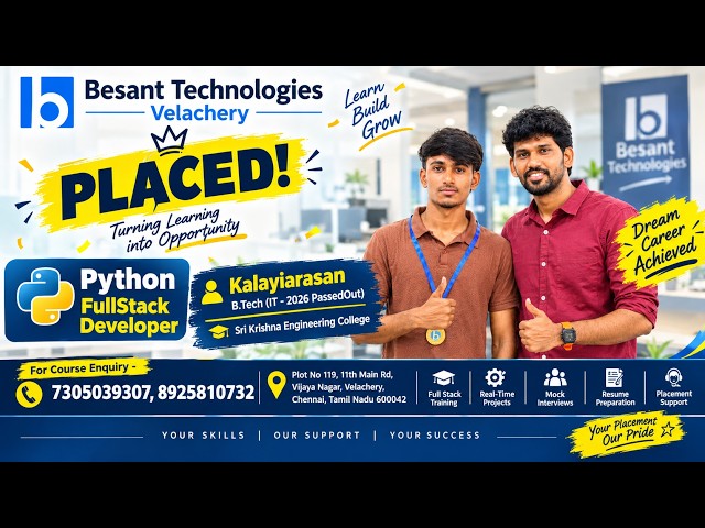 Best Fullstack Training institute in Chennai| kalaiyarasan Success Story |Best IT Training institute