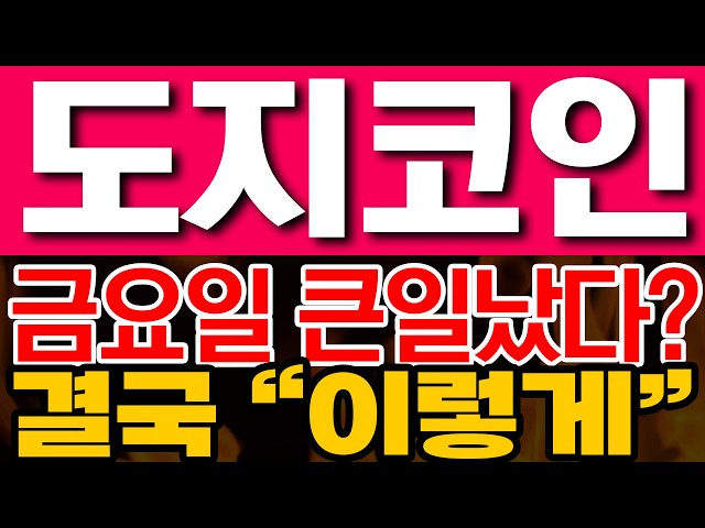 [도지코인 전망] 금요일 큰일났다? 결국 "이렇게"