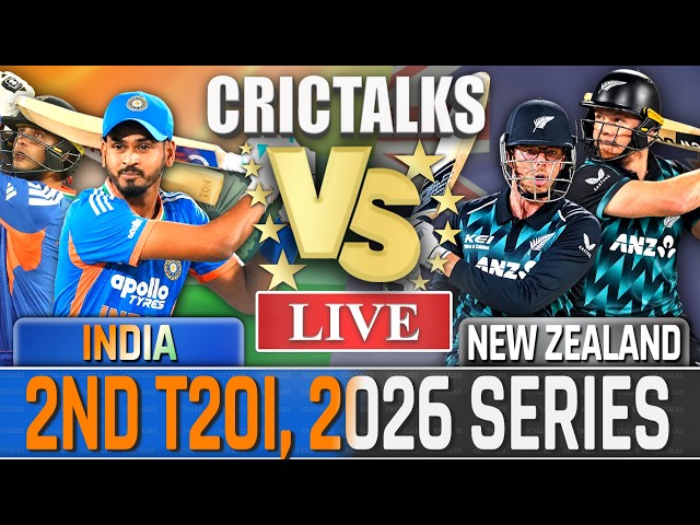 🔴 Live: IND vs NZ, 2nd T20I Live Cricket Today, 2026 Series, Live Match Commentary, 1st Inn