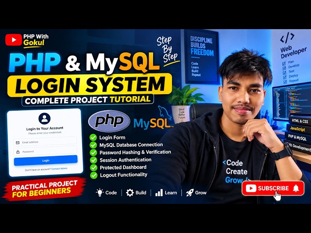 PHP Login Form with MySQL Database | Beginner PHP Project