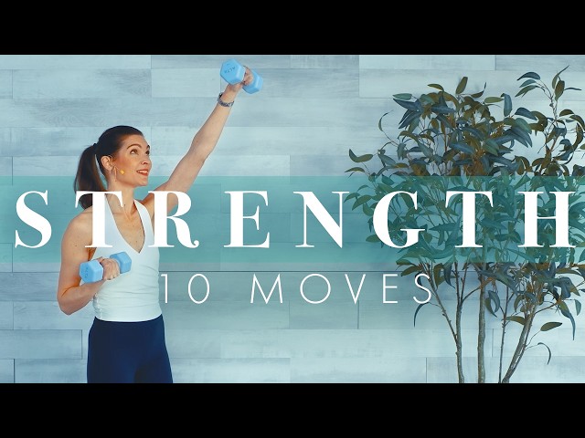 10 Exercises to Build Strength! Weight Training Workout at Home for Beginners