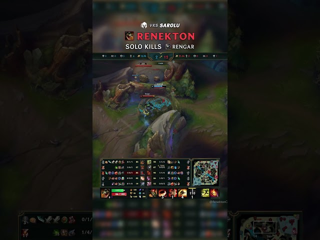 (VKS sarolu) Renekton SOLO KILLS Rengar | BR Challenger Patch 26.20 #shorts