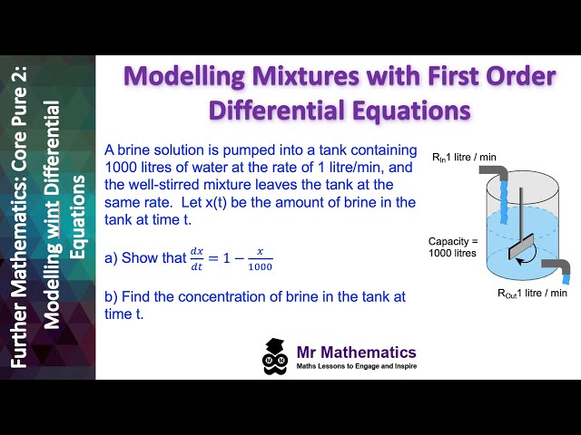 Modelling Mixtures using Differential Equations | Mr Mathematics