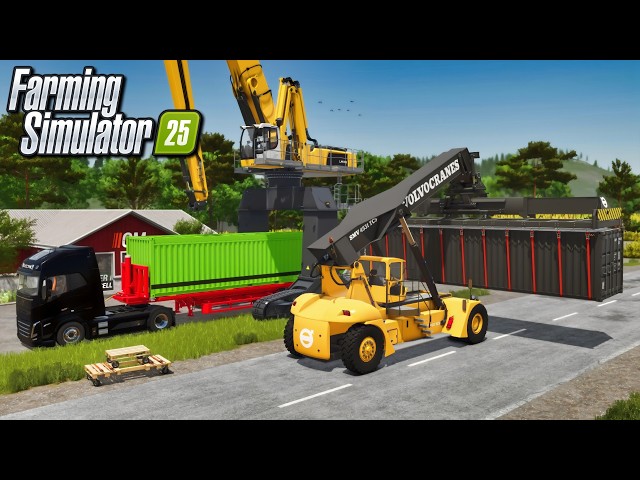 New Mods - Containers, Cranes, & Moveable Pallet Carts! (Awesome Mod Day) | Farming Simulator 25