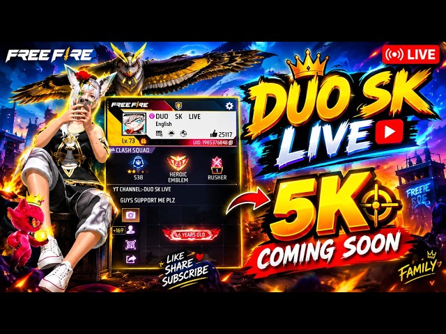🔴GO 5K FREE FIRE GIRLS VS BOYS CUSTOM LIVE REACTION ? | GIVEAWAY🔥#freefire #shortsfeed #shorts
