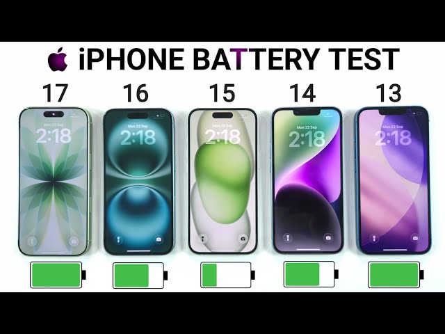 iPhone 17 vs 16 vs 15 vs 14 vs 13 Battery Test | iOS 26 BATTERY TEST