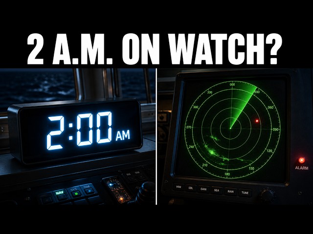 Inside the Bridge at 2 A.M. on a Cargo Ship in the Middle of the Pacific