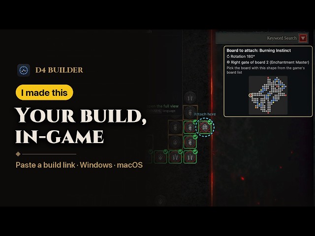 Diablo 4 Build Overlay: Skills & Paragon Boards Marked In-Game — D4 Builder
