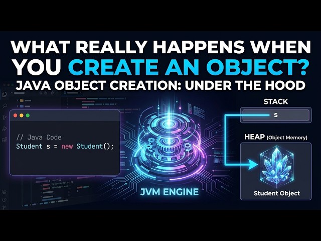 Java Object Creation Explained 🔥 | JVM, Heap, Stack, Reference & Constructor