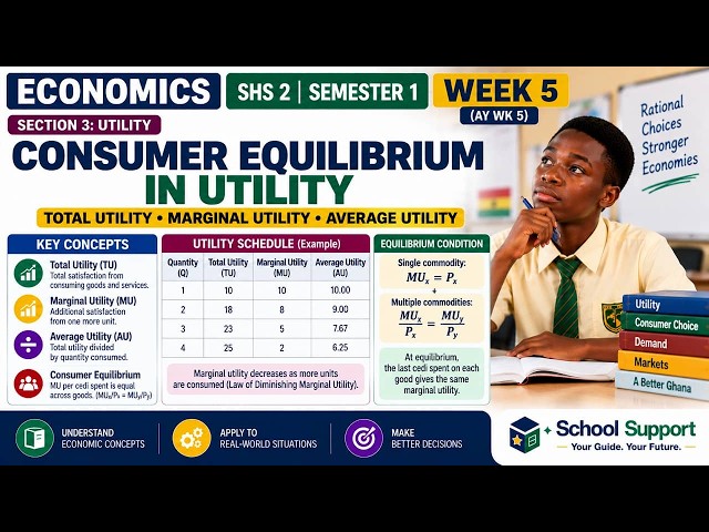 Consumer Utility and Equilibrium: Utility Analysis & Consumer Choice | SHS 2 Economics S1 W5
