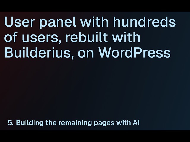 One Prompt Turns Multiple HTML Pages into Components | User Panel Rebuild, Ep. 5