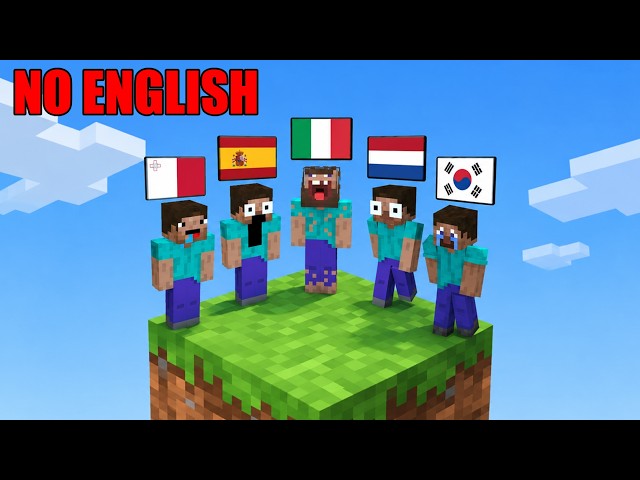 ONE BLOCK SKYBLOCK but we played using ONLY our native languages! NO ENGLISH ALLOWED