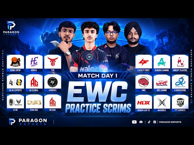 PUBGM 2026 EWC PRACTICE SCRIMS - DAY 1 - FT. #4T #DSG #KONG #HORAA #DRS #AURORA