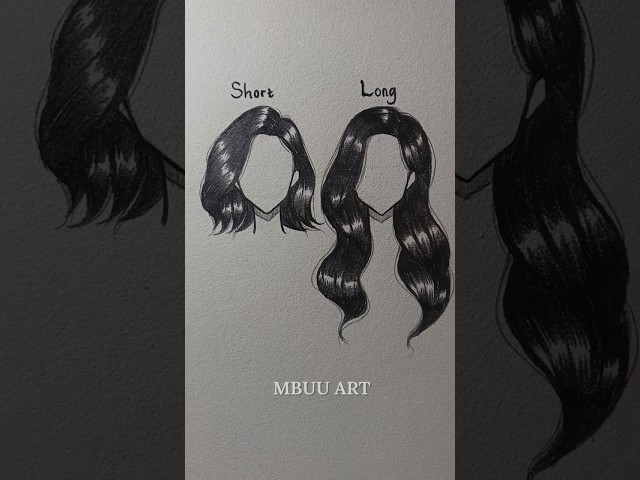 Drawing girl hair short and long✏️ #drawing #tutorial #howtodraw #sketch #art #shorts