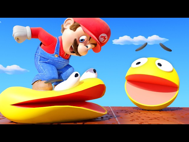 Pacman 3D against them all video animation