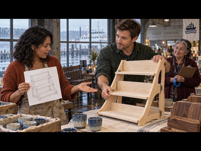 She Shared the Last Market Stall With a Carpenter—Then He Built the Display From Her Sketch
