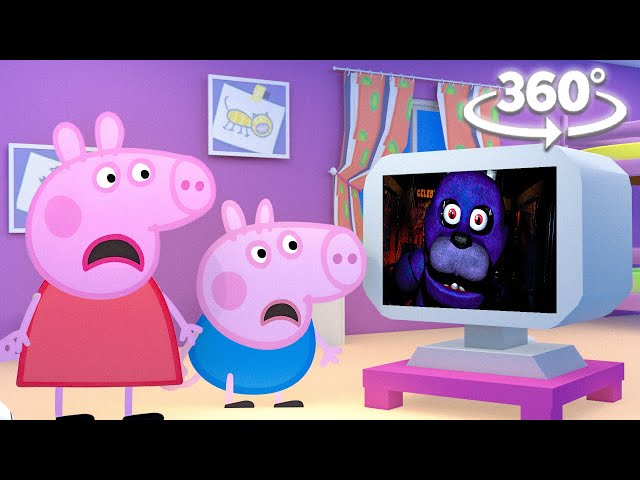 Peppa Pig and George's FUN Reaction to SCARY Videos IN 360!