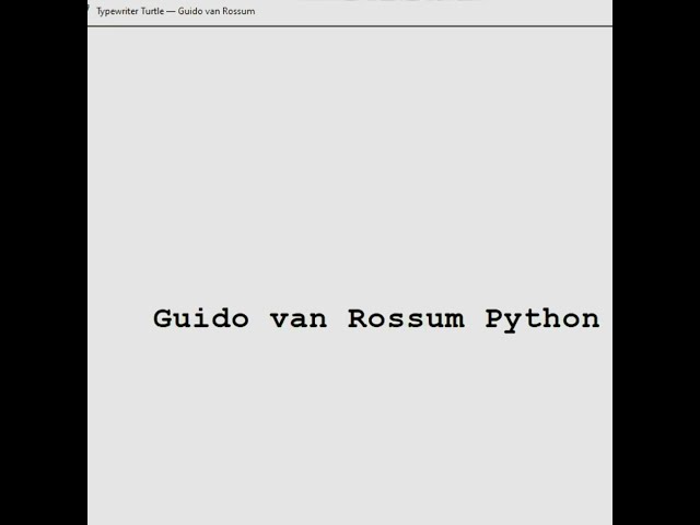 Python Turtle Guido Van Rossum #coding #python#turtle