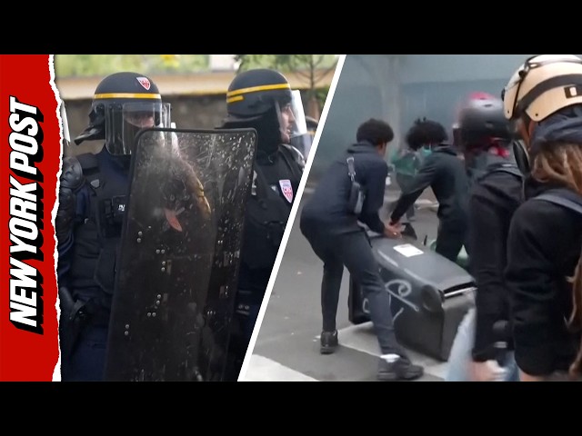 French Students CLASH With Riot Police During Chaotic Protest Over School Resource Shortage