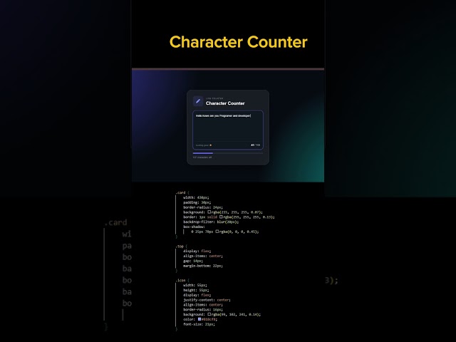Character Counter #shorts#html#css#javascript#webdevelopment#programming #learncode