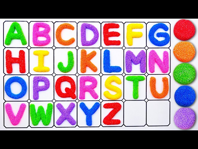 Learn Colors and Make ABC Letters with Foam Beads | Preschool Toddler Learning Video