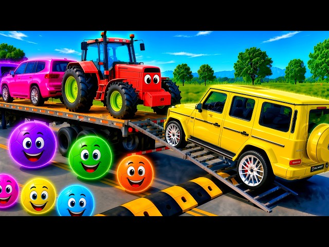 Flatbed Truck McQueen  Transportation with Truck   Pothole vs Car #47   BeamNG Drive