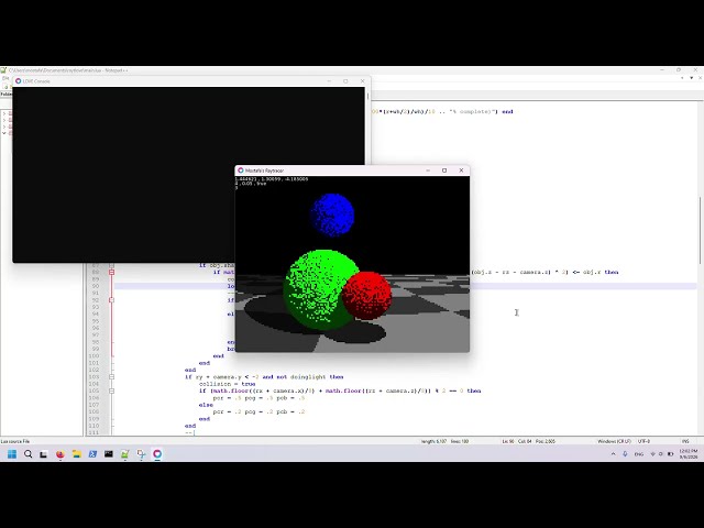 Raytracing demo in Lua