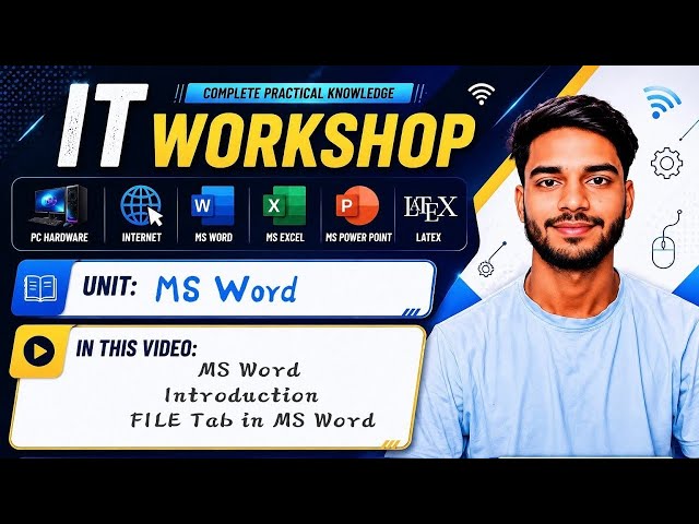 3.1 | MS Word Introduction | File Tab in MS Word | Microsoft Word | IT Workshop | ITW