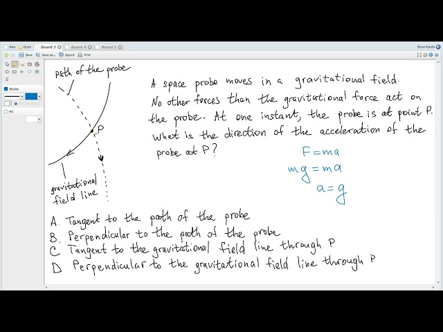 IB Physics D1 (November 2025 Past Paper 1A TZ1 HL-24, SL-18). Gravitational field lines.