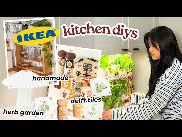 IKEA Basics Hacked Into Designer Kitchen Must-Haves ✨ | diy delft tile herb garden, spice mill