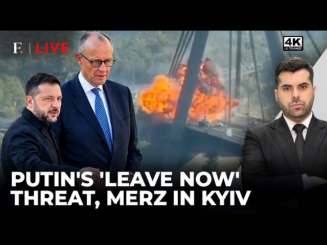 'Leave Kyiv Now': Russia Launches 135 Drones Amid Merz's Ukraine Visit | Firstpost Live | 4K