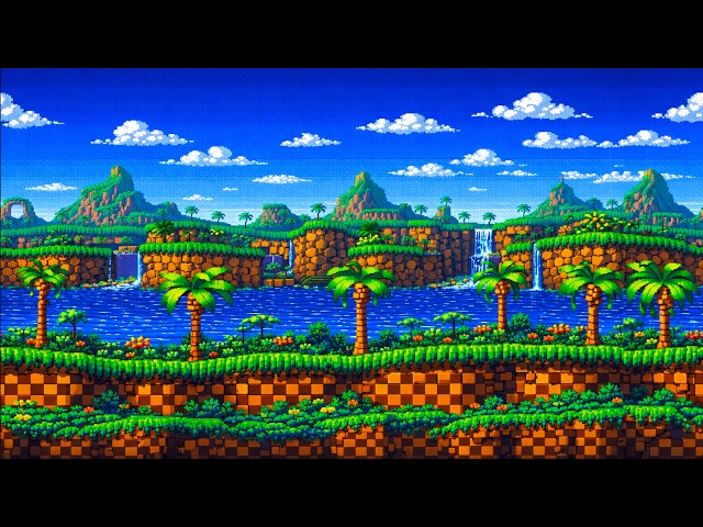 Sonic Inspired Green Hill Zone 🌴 4K Live Wallpaper (Seamless Loop, No Sound)