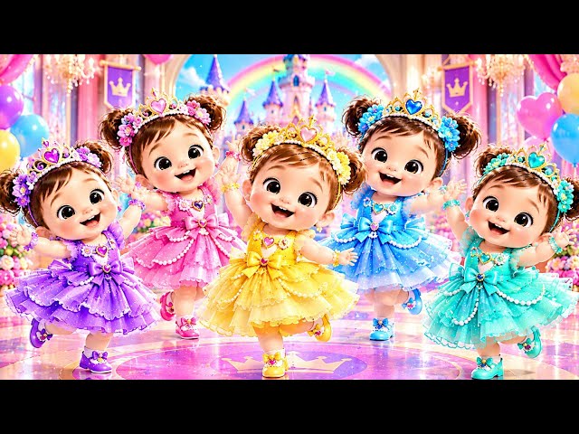 👑 Princess Rainbow Ball Dance 🌈 | Dudi Dudi Dam Dam | Funny Dance for Kids 