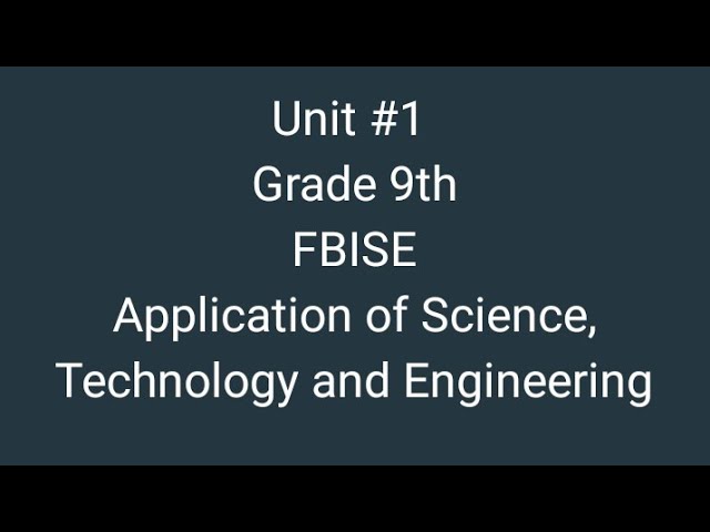 Applications of Science, technology and engineering 