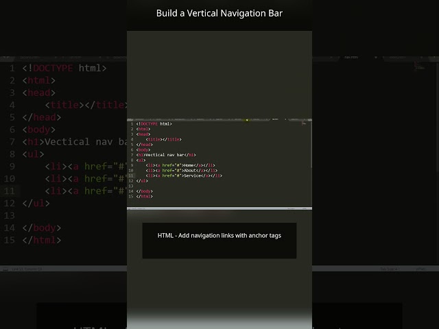 Build a Vertical Navigation Bar in HTML & CSS 🔥 #shorts