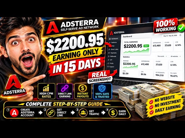 I Made $2200 With Adsterra Secret Tricks | Adsterra Earning Trick 💥 | Adsterra high CPM Full Setup 🔥