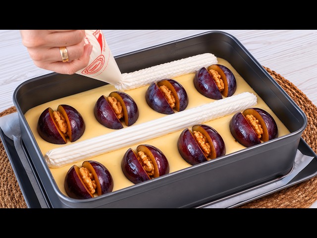 Juicy Plum Pie in Just 5 Minutes of Work! Hurry Up and Try It! Easy Everyday Plum Cake!