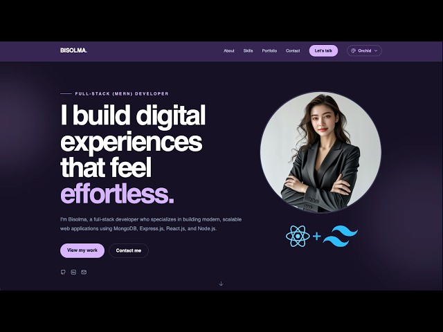 Build a Responsive Portfolio Website  with React & Tailwind CSS