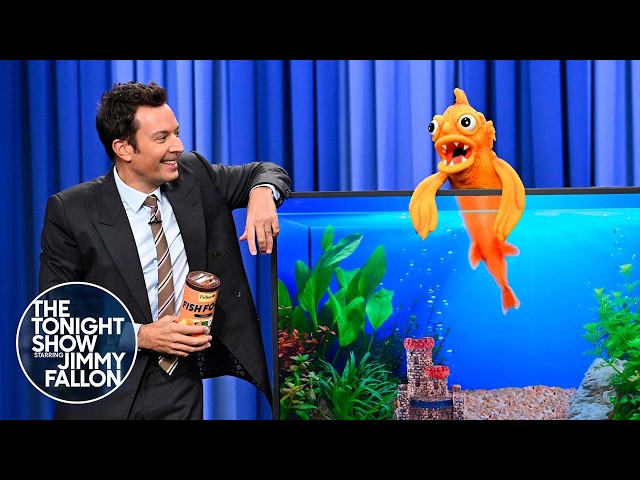 Jimmy Feeds the Tonight Show's Pet Fish | The Tonight Show Starring Jimmy Fallon