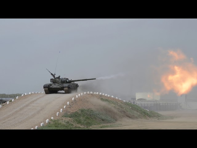 Shooting from a T-72 tank