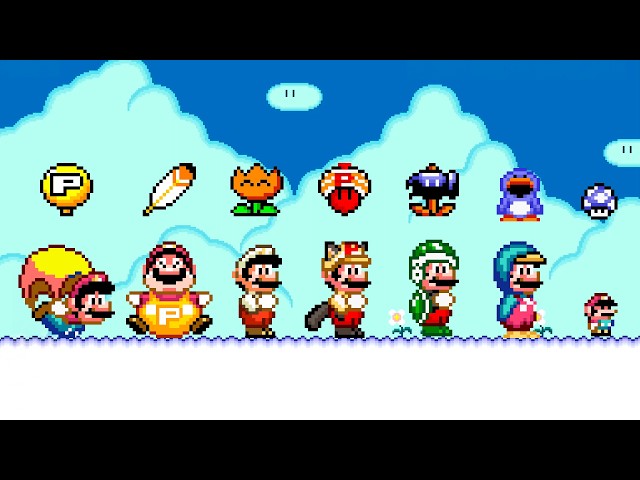 All Power Ups in 3 Styles - NSMBU, SMW & SMB! Super Mario Maker Experiment!