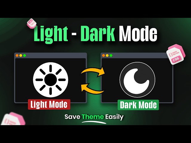 Create a Modern Dark Mode Toggle with HTML, CSS & JavaScript