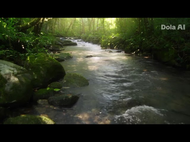 Relaxing River Flowing Sounds | Calm Nature Water Stream (Seamless Loop)