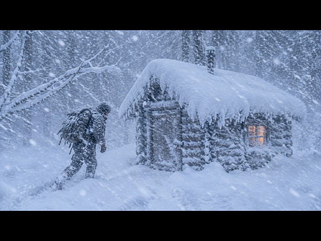 20 Days Hiding Alone in a Wooden Cabin During the Worst SNOWSTORM ​​| Extreme Winter Survival