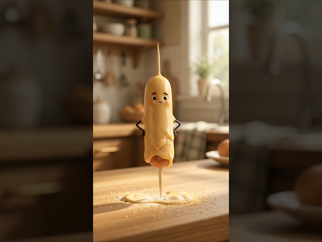 🌭 Mini Corn Dog | Crispy, Golden & Irresistibly Cute! 🤤✨ #shorts #ai
