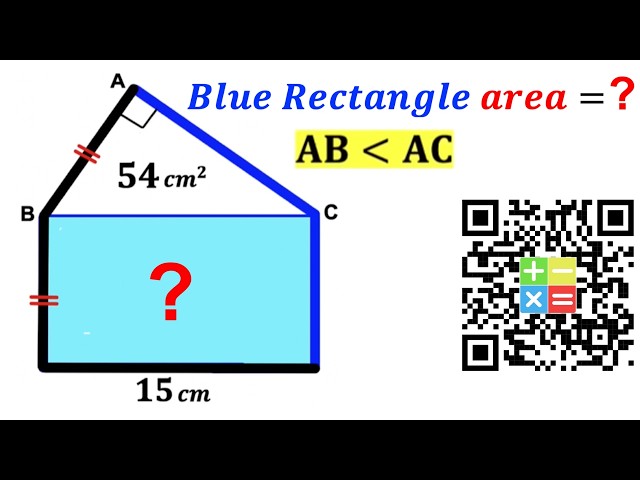Can you find area of the Blue shaded Rectangle? | (Triangle) | #math #maths | #geometry