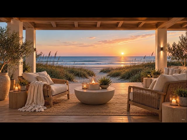 Oceanfront Sunrise Escape 🌅🌊 Soft Rolling Waves & Peaceful Beach Sounds for Rest and Relaxation